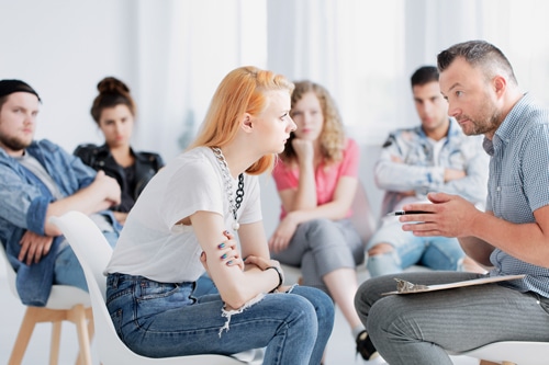 Aetna insurance for mental health and substance abuse treatment- A group therapy session