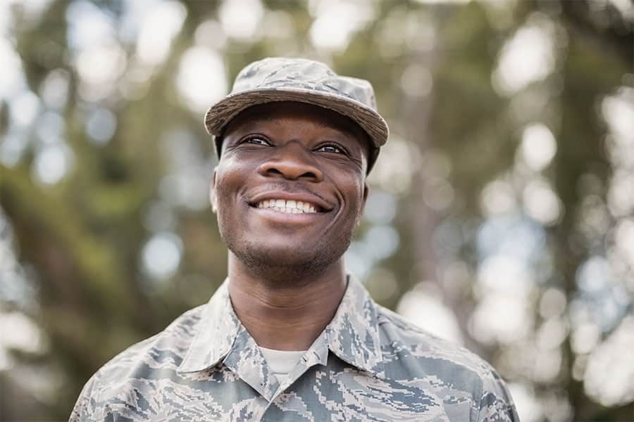 Happy soldier with a positive outlook.