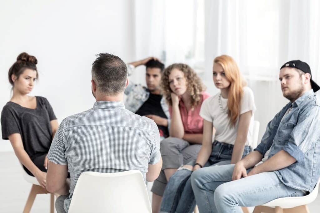 group therapy in a rehab center